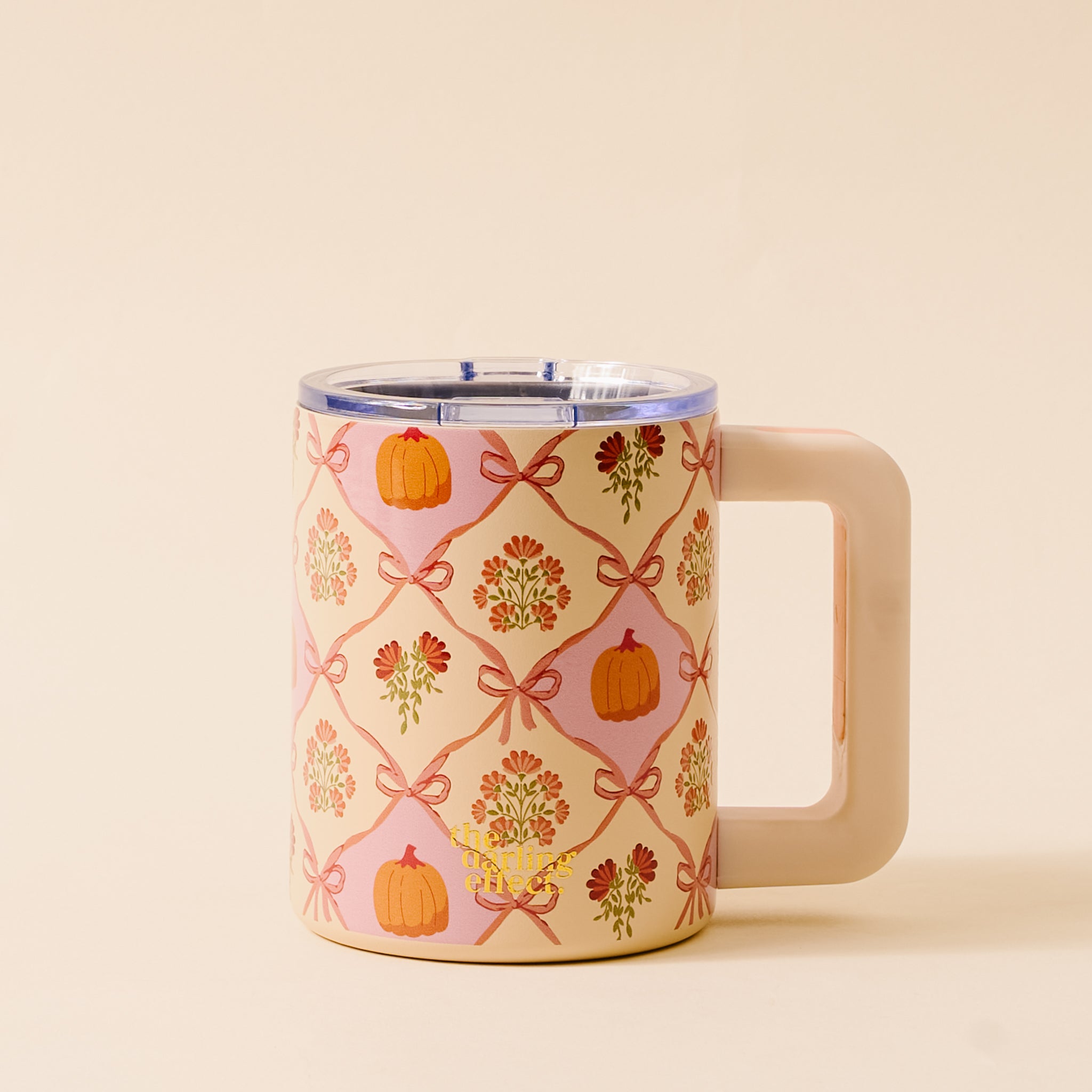 14 oz Insulated Mug - Patchwork Pumpkins - Juli's Wearable Art