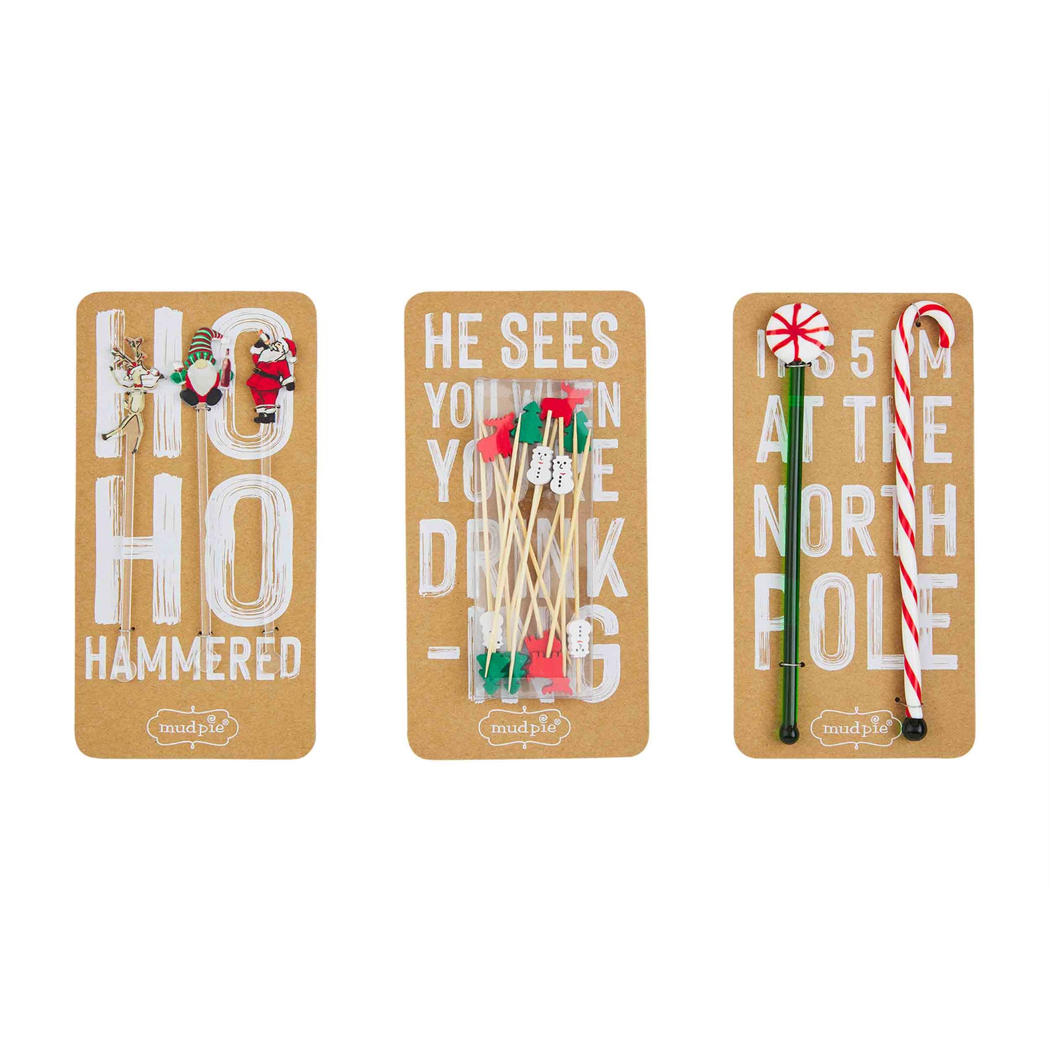 Mudpie Christmas Bar Accessories Sets