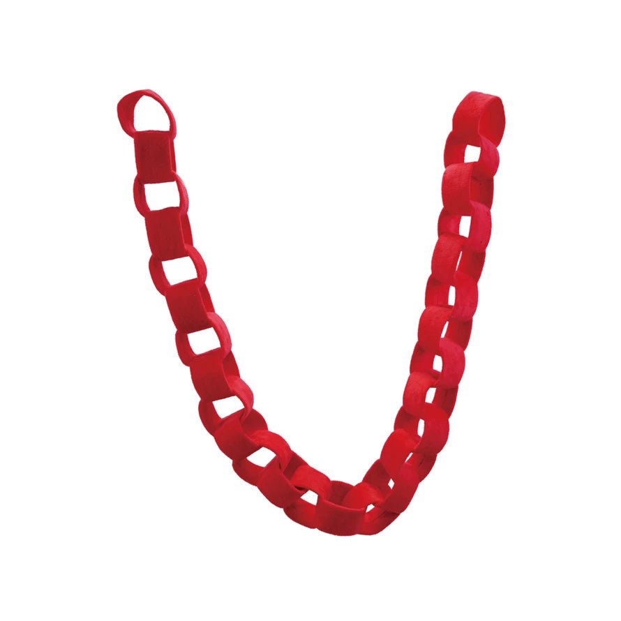 72"L x 2 - 3/4"H Velvet Chain Link Red Garland - Juli's Wearable Art