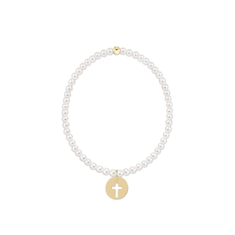 Enewton Classic Pearl 3mm Bracelet | Blessed Gold Disc