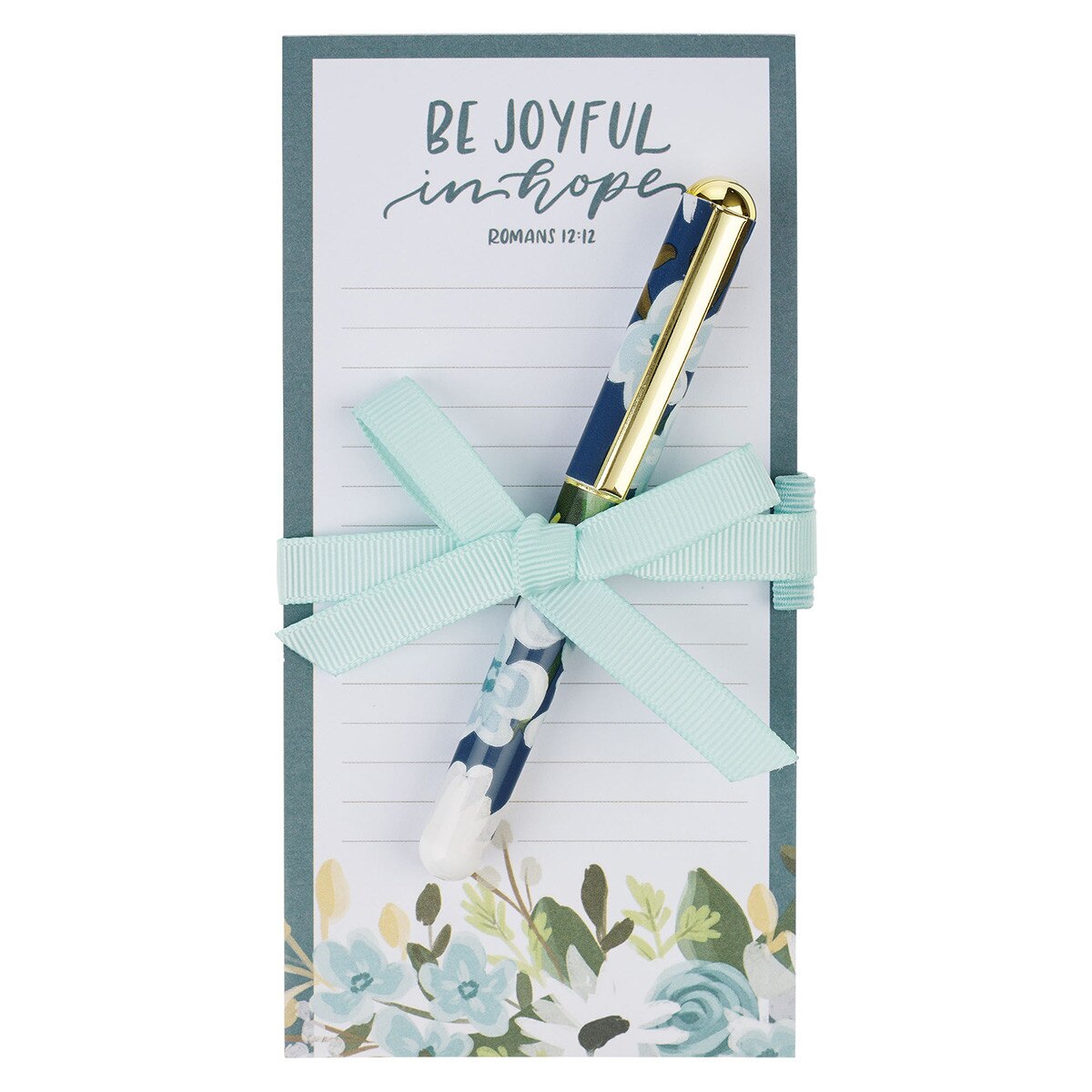 Be Joyful in Hope Magnetic Notepad and Pen Gift Set - Romans 12:12
