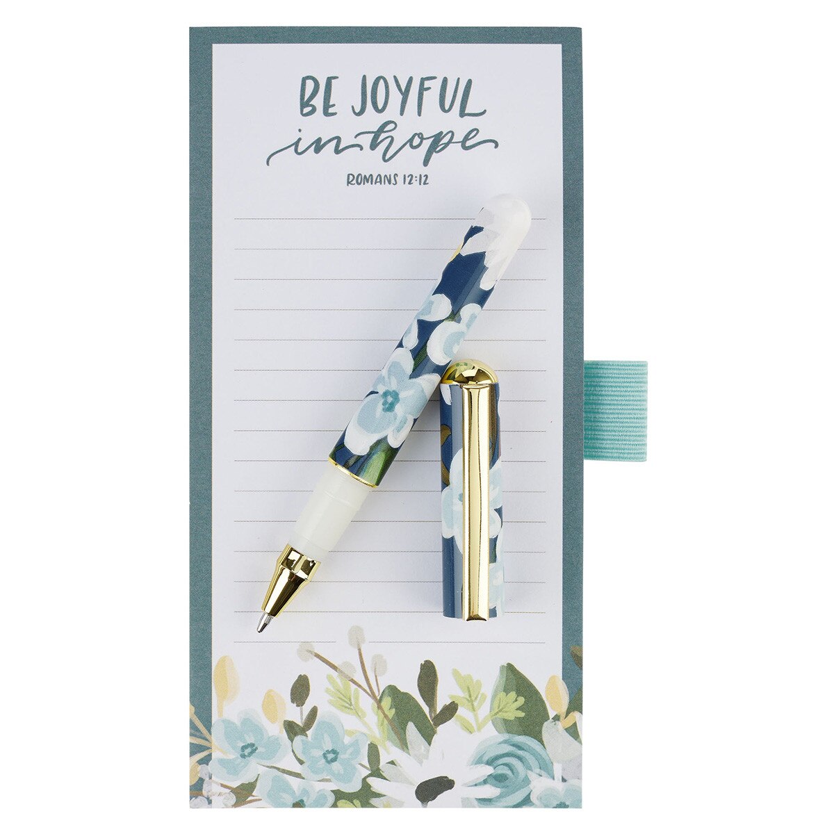 Be Joyful in Hope Magnetic Notepad and Pen Gift Set - Romans 12:12