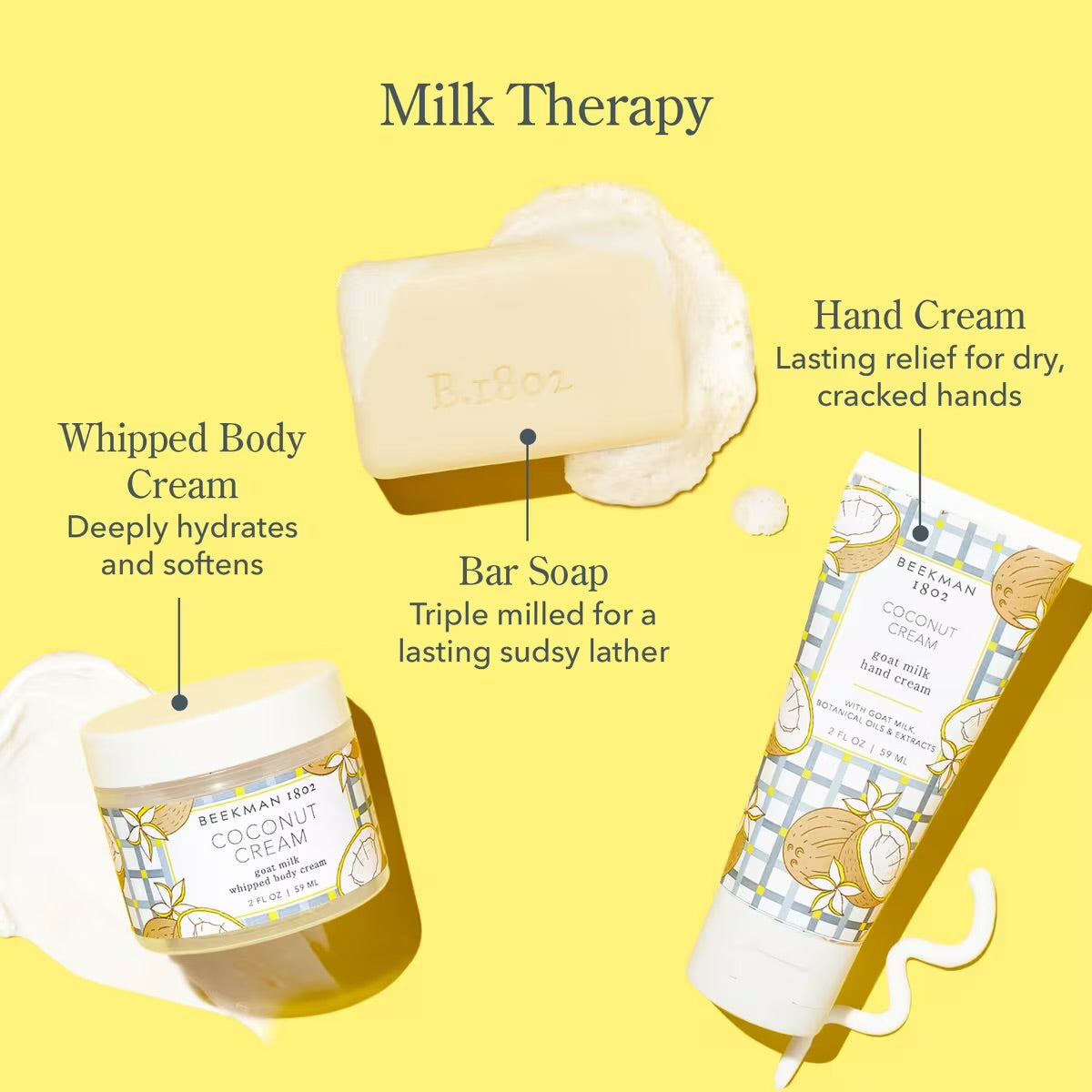 Beekman 1802 | 3pc Spa Gift Set | Coconut Cream