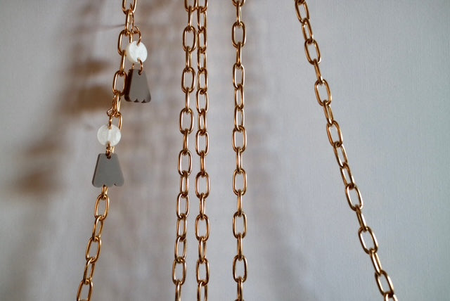 Brown and Pearl Dangle Earrings