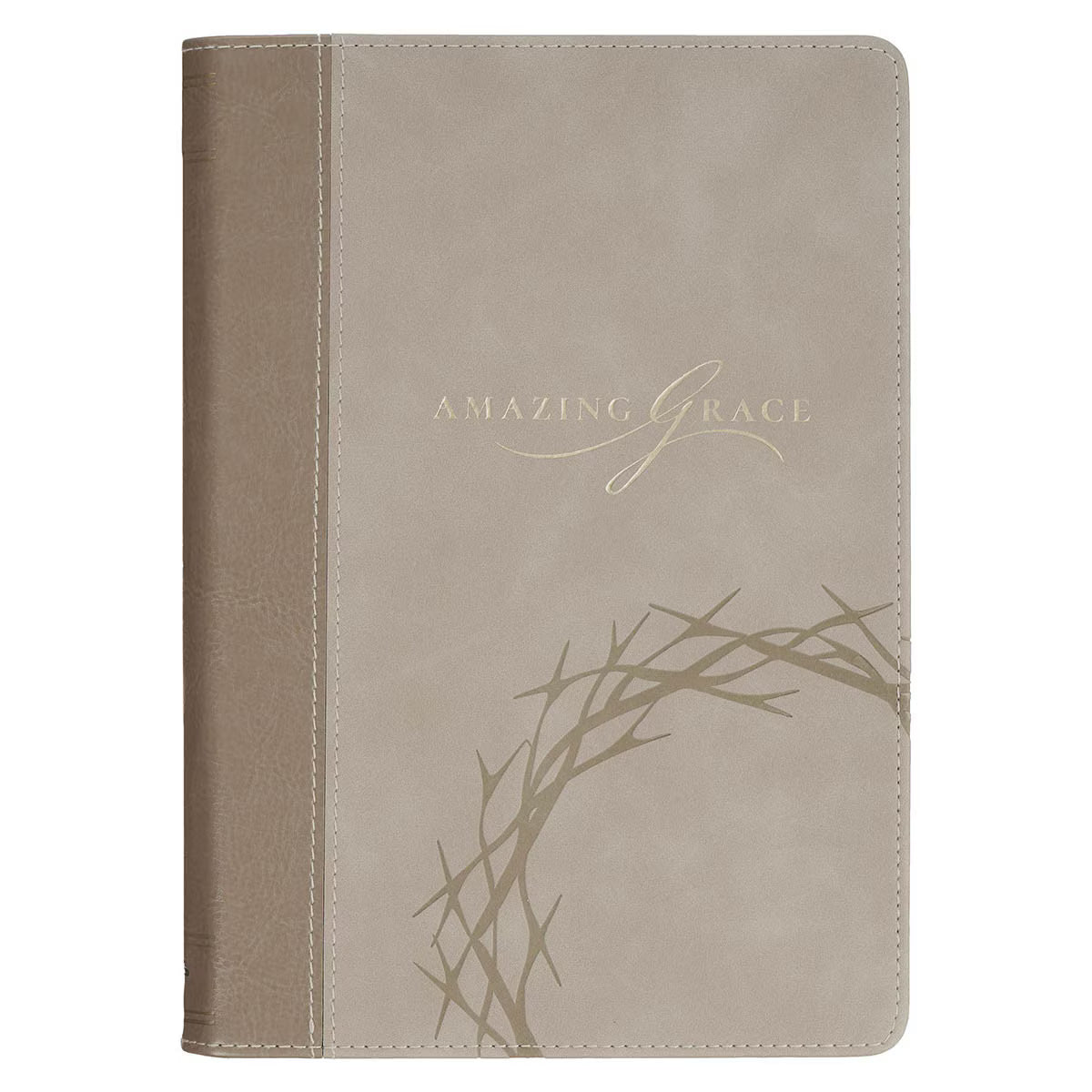 Amazing Grace Taupe Crown of Thorns Classic Faux Leather Journal | Isaiah 53:5