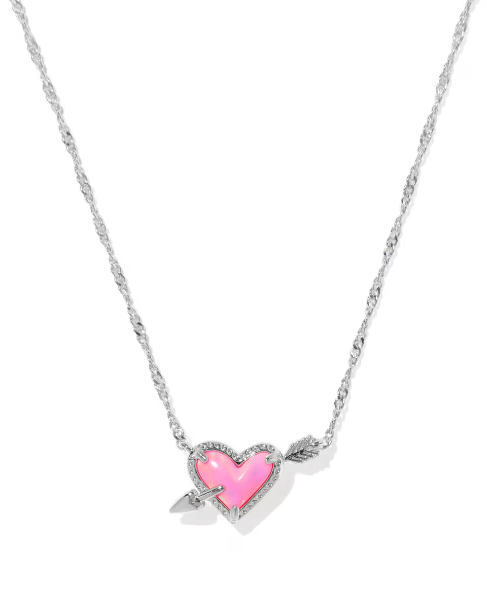 Kendra Scott Ari Heart Arrow Silver Short Pendant Necklace