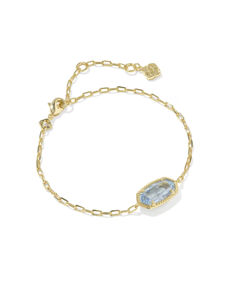Kendra Scott Elaina Luxe Gold Chain Bracelet | Light Blue CZ