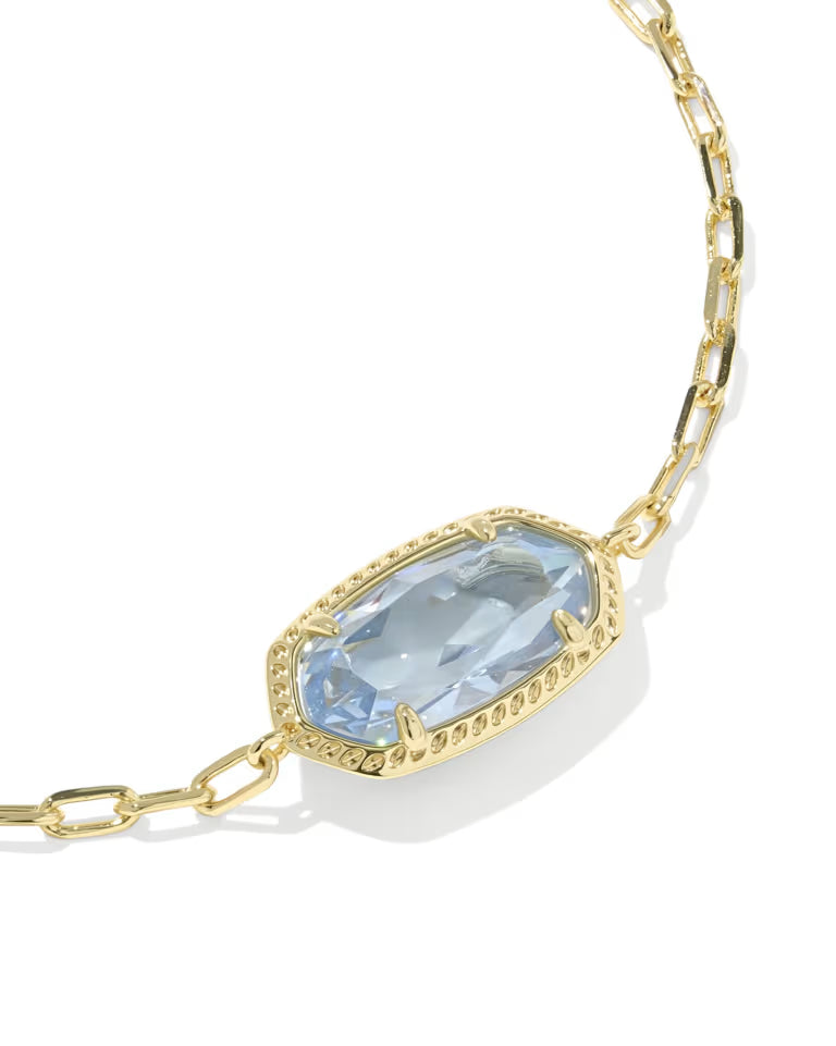 Kendra Scott Elaina Luxe Gold Chain Bracelet | Light Blue CZ