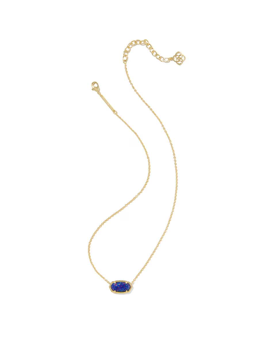 Kendra Scott Elisa Gold Pendant Necklace - Indigo Lab Grown Opal