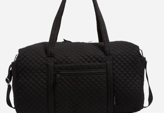 Vera Bradley Large Travel Duffel Bag in Recycled Cotton-Black