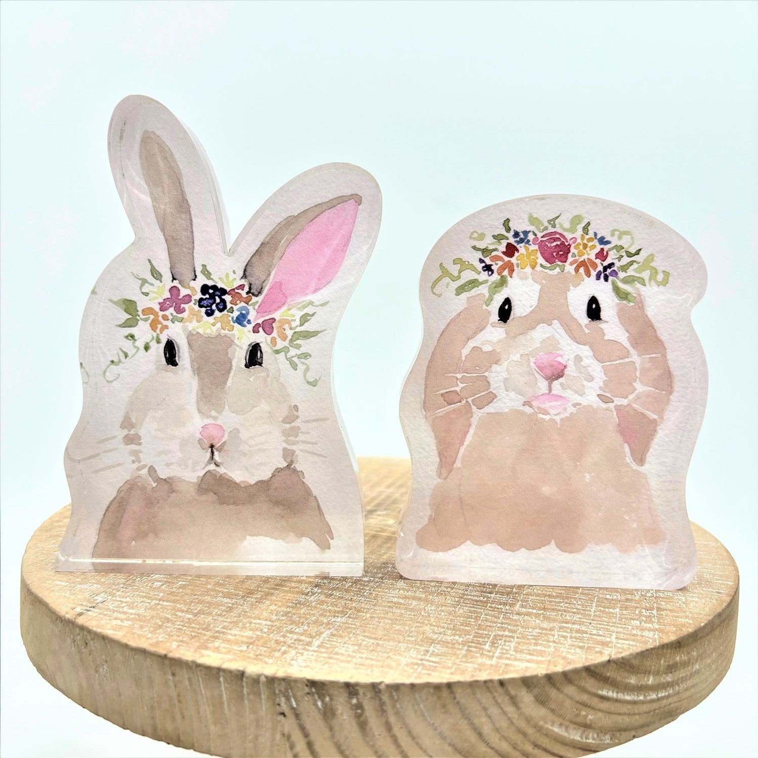 Acrylic Watercolor Rabbit Decor - Juli's Wearable Art