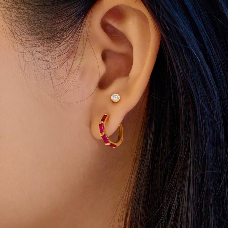 Ania Haie Gold Rosé Holiday Huggie Hoop Earrings - Juli's Wearable Art