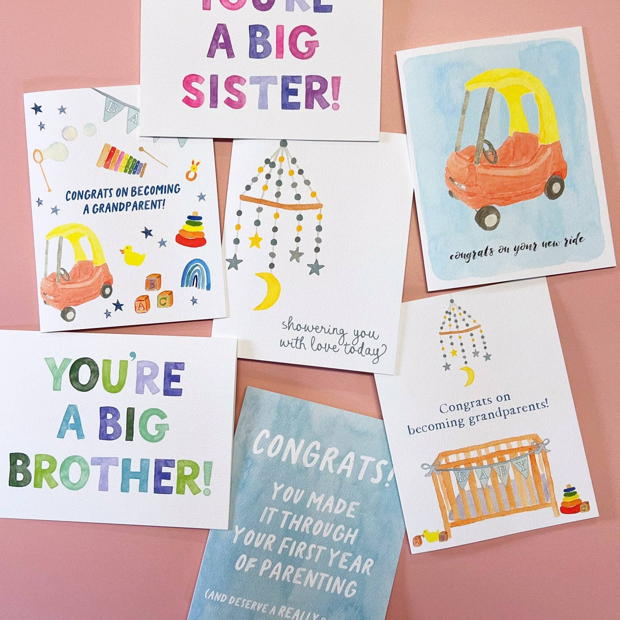 Baby Shower Greeting Card | Showering You With Love Card - Juli's Wearable Art