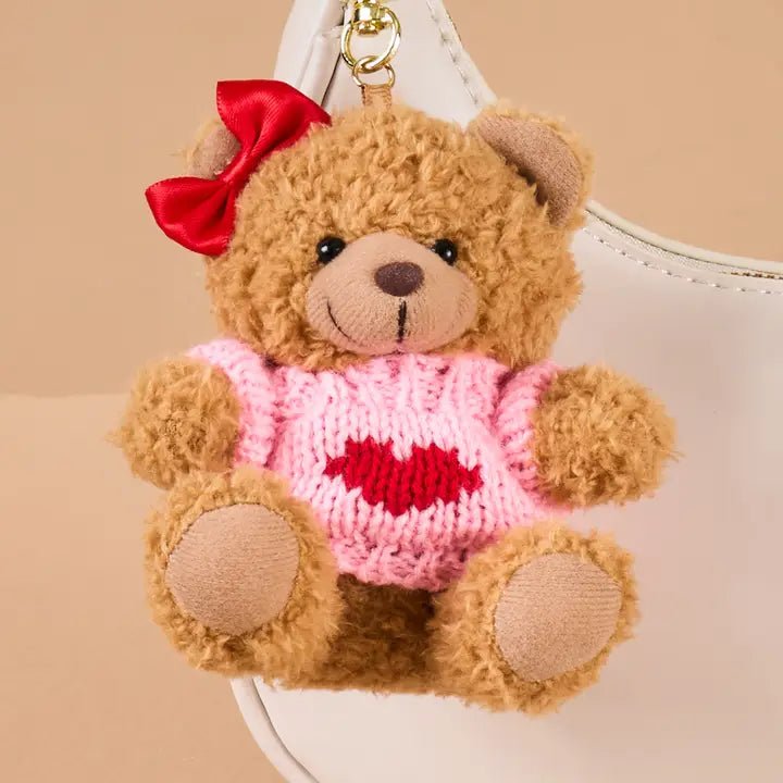 Bag Charm - Teddy Bear Hugs - Juli's Wearable Art