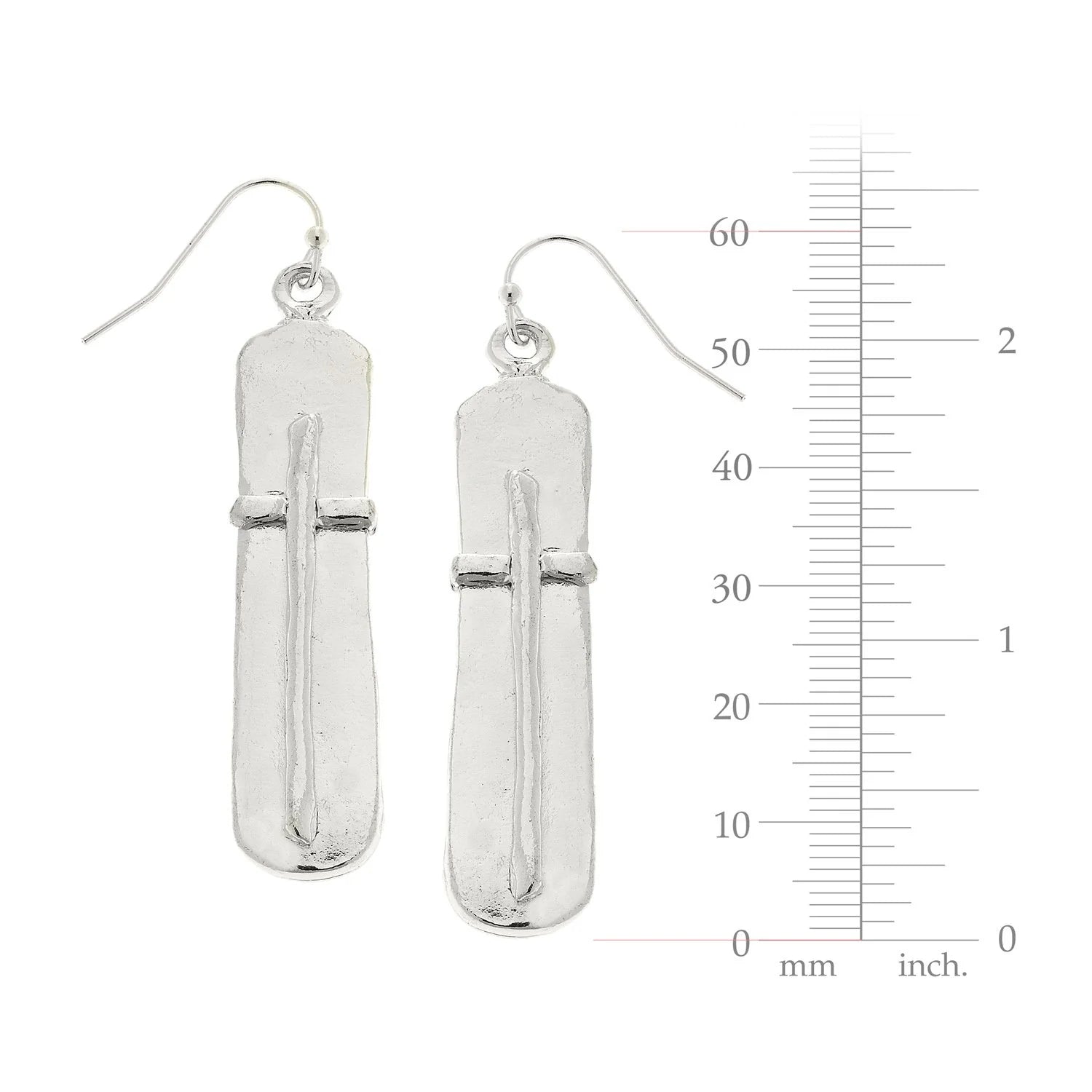 Bar Cross Earrings - Silver - Juli's Wearable Art