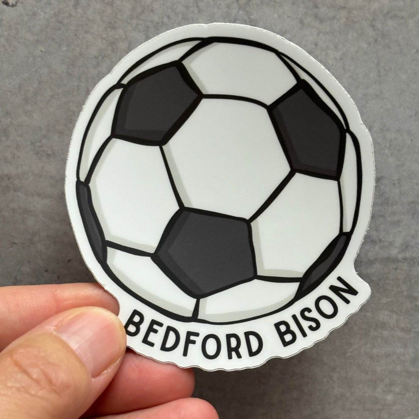 Bedford Bison Soccer Sticker - Juli's Wearable Art