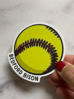 Bedford Bison Softball Sticker - Juli's Wearable Art