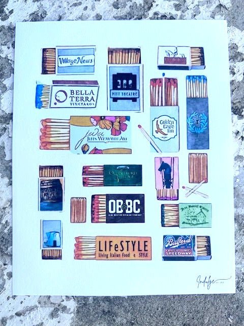Bedford Matchbook / Match Boxes Custom Art - Juli's Wearable Art