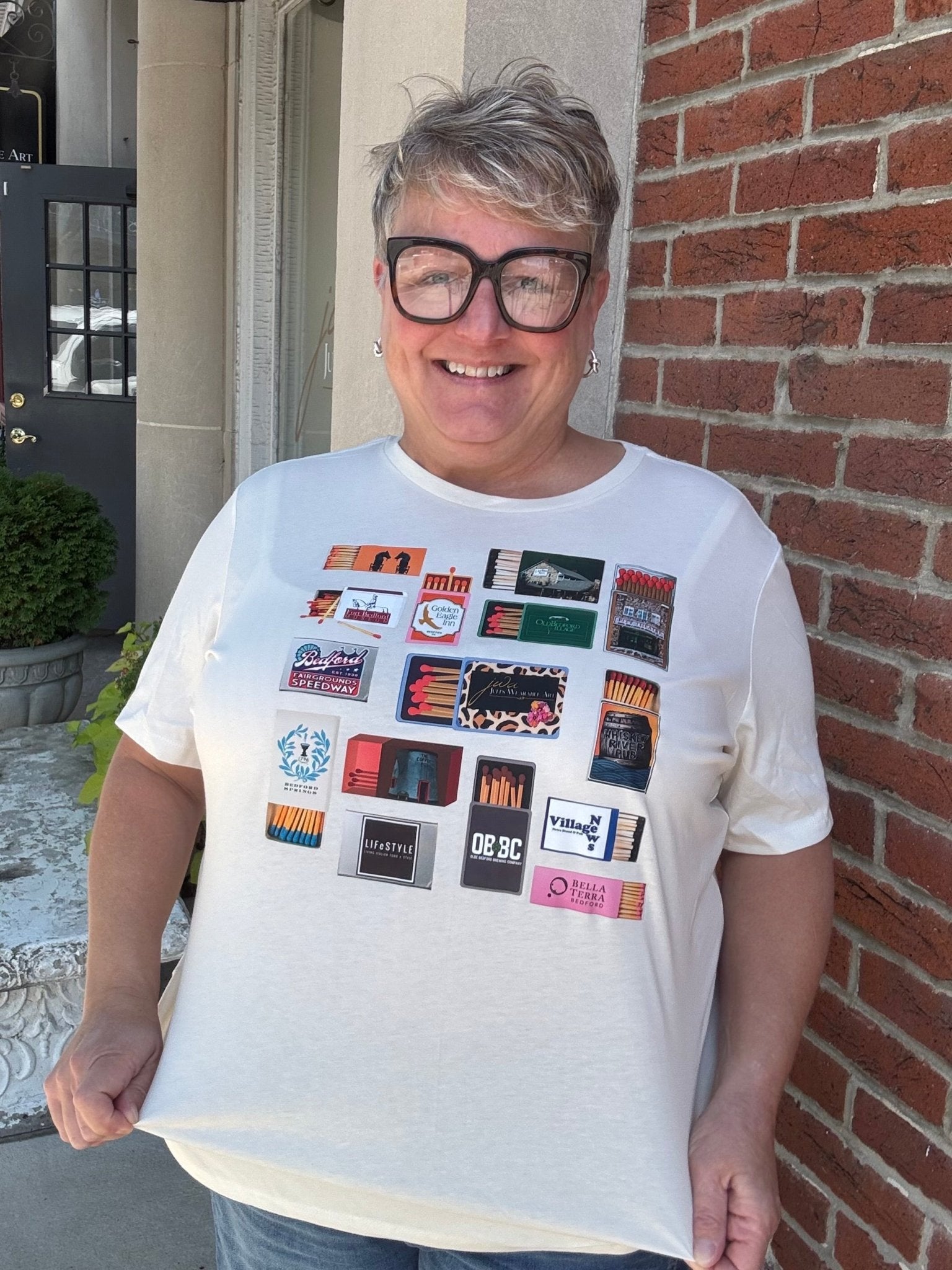 Bedford Matchbox Graphic T-Shirt – Local Landmark Print - Juli's Wearable Art