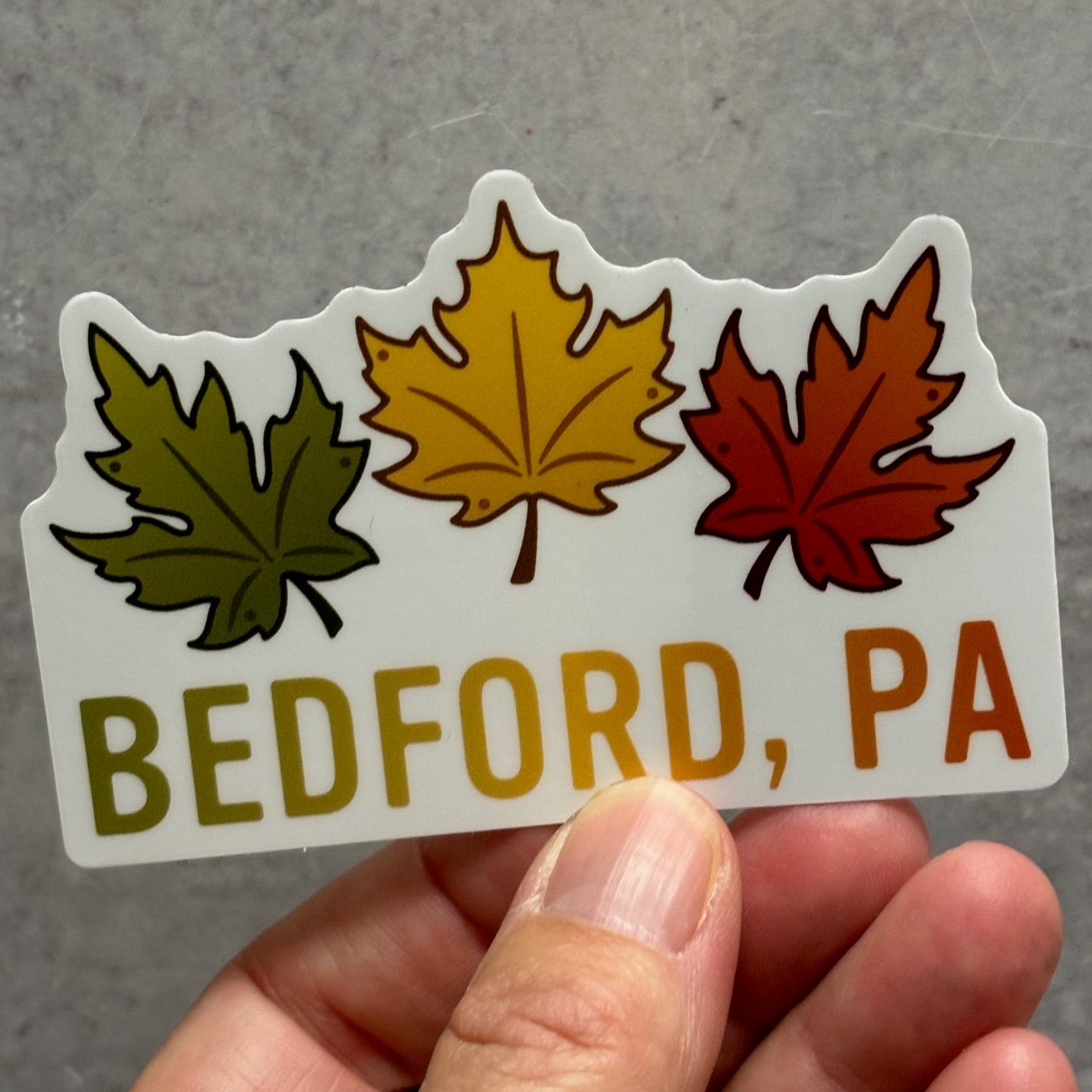 Bedford PA Colorful Fall Leaves Sticker - Juli's Wearable Art