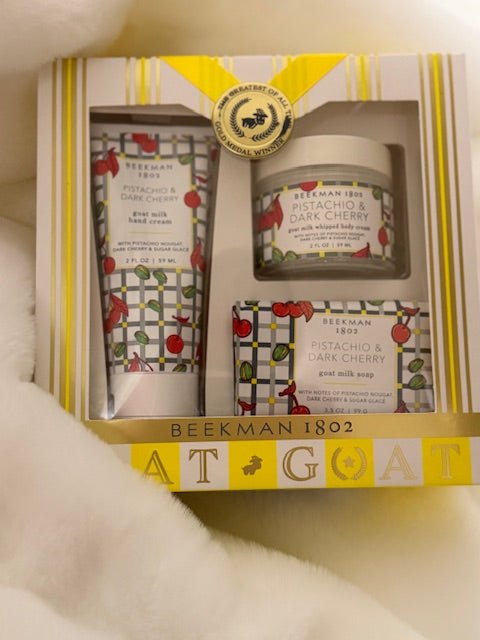 Beekman 1802 Pistachio Dark Cherry Goat Milk Holiday Spa Set - Juli's Wearable Art