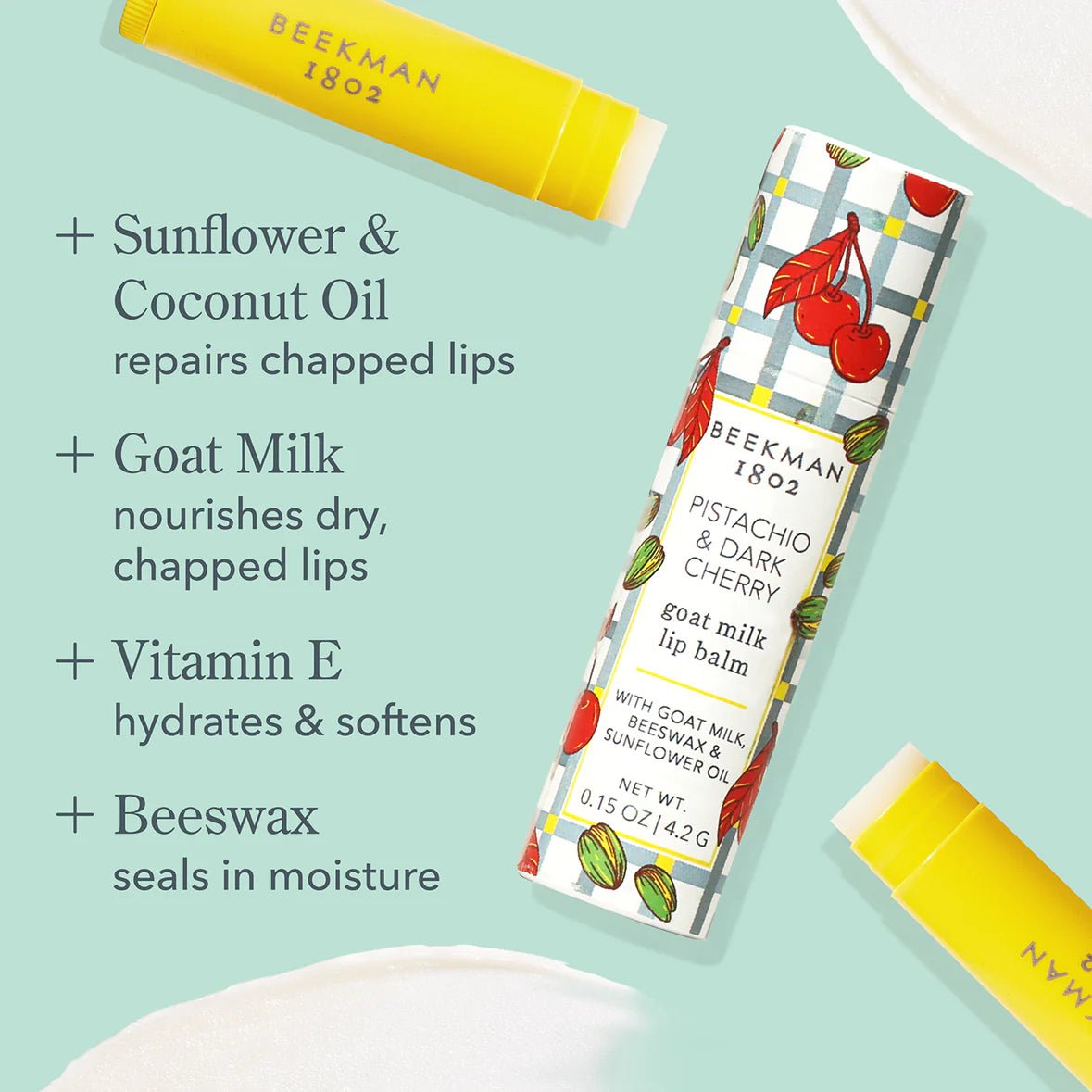 Beekman 1802 Pistachio & Dark Cherry Lip Balm - Juli's Wearable Art