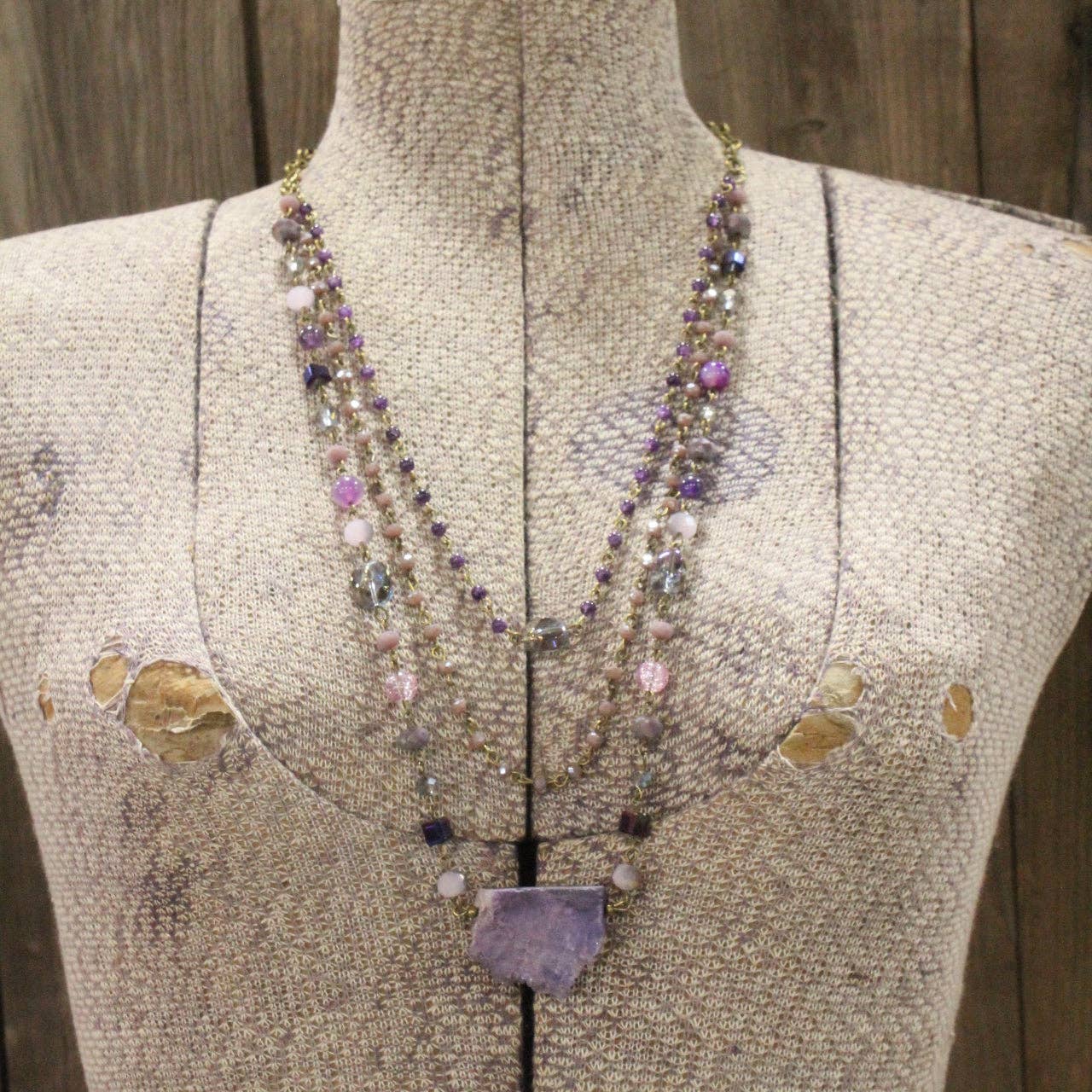 Best In Show Plum Stone Layered Necklace - Juli's Wearable Art