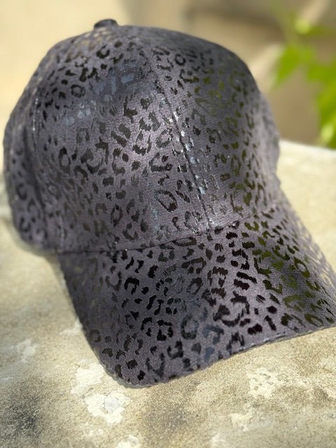Black Leopard Print Baseball Cap - Juli's Wearable Art