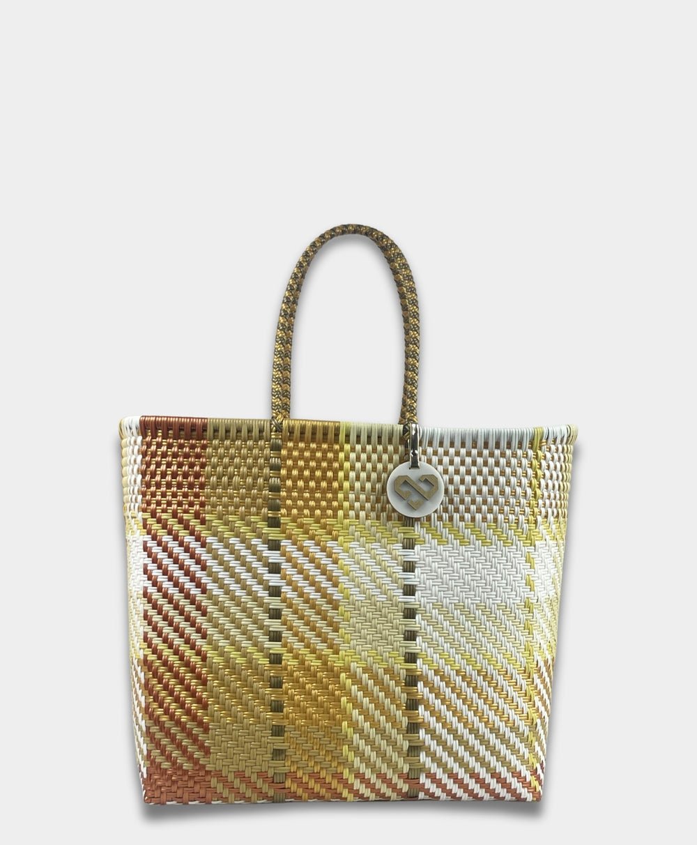 Blondie Large Tote Bag – Handwoven Recycled Plastic - Juli's Wearable Art