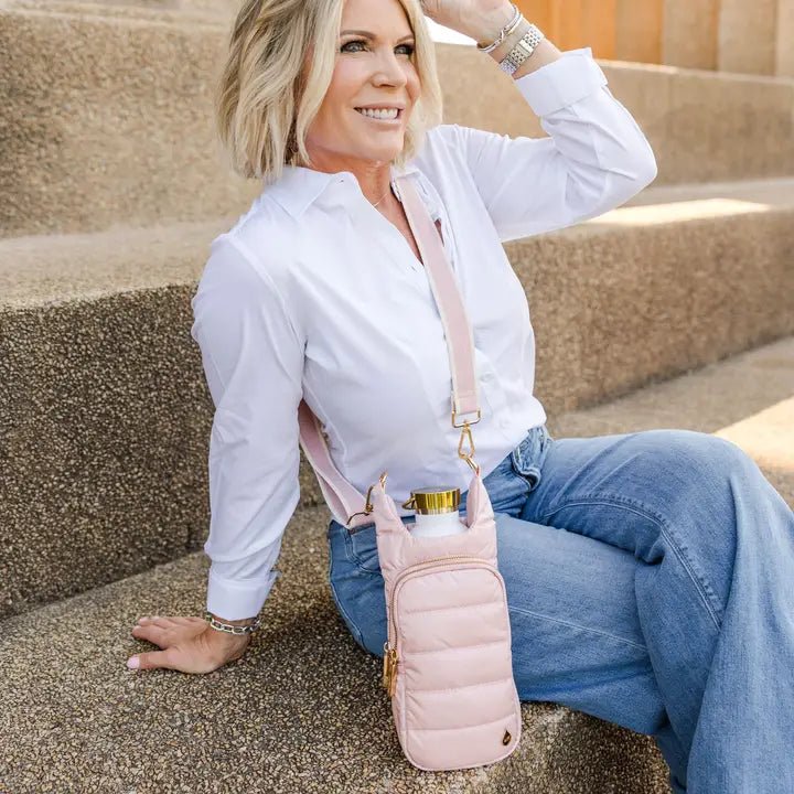 Blush Hydrobag® with Blush and Ivory Striped Strap - Juli's Wearable Art