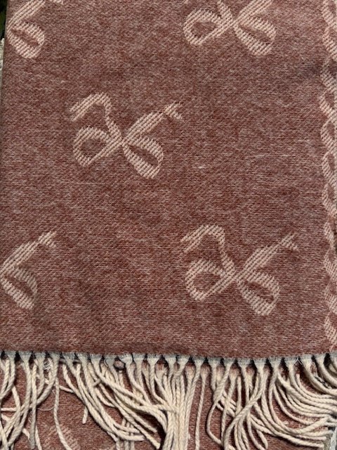 Bow Print Tassel Wrap Around Scarves - Juli's Wearable Art