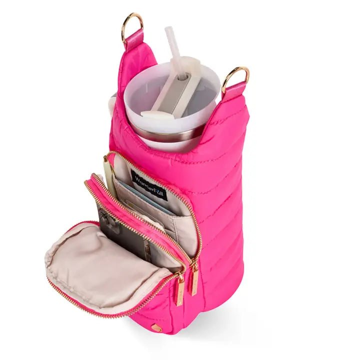 Bright Pink Hydrobag® Handle™ with Pink and Cream Strap - Juli's Wearable Art
