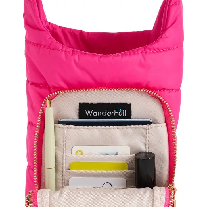 Bright Pink Hydrobag® Handle™ with Pink and Cream Strap - Juli's Wearable Art