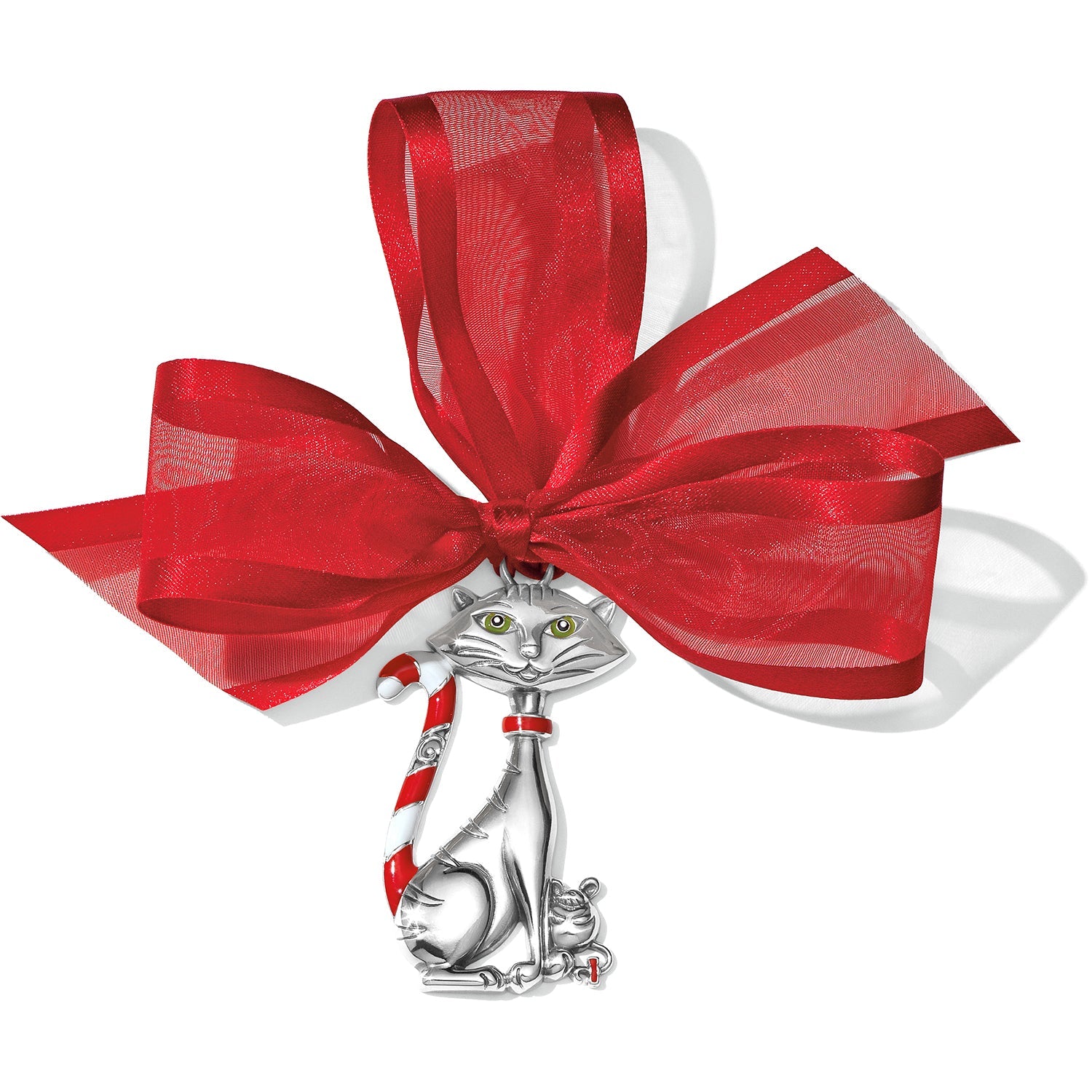 Brighton Candy Cane Cat Ornament - Juli's Wearable Art