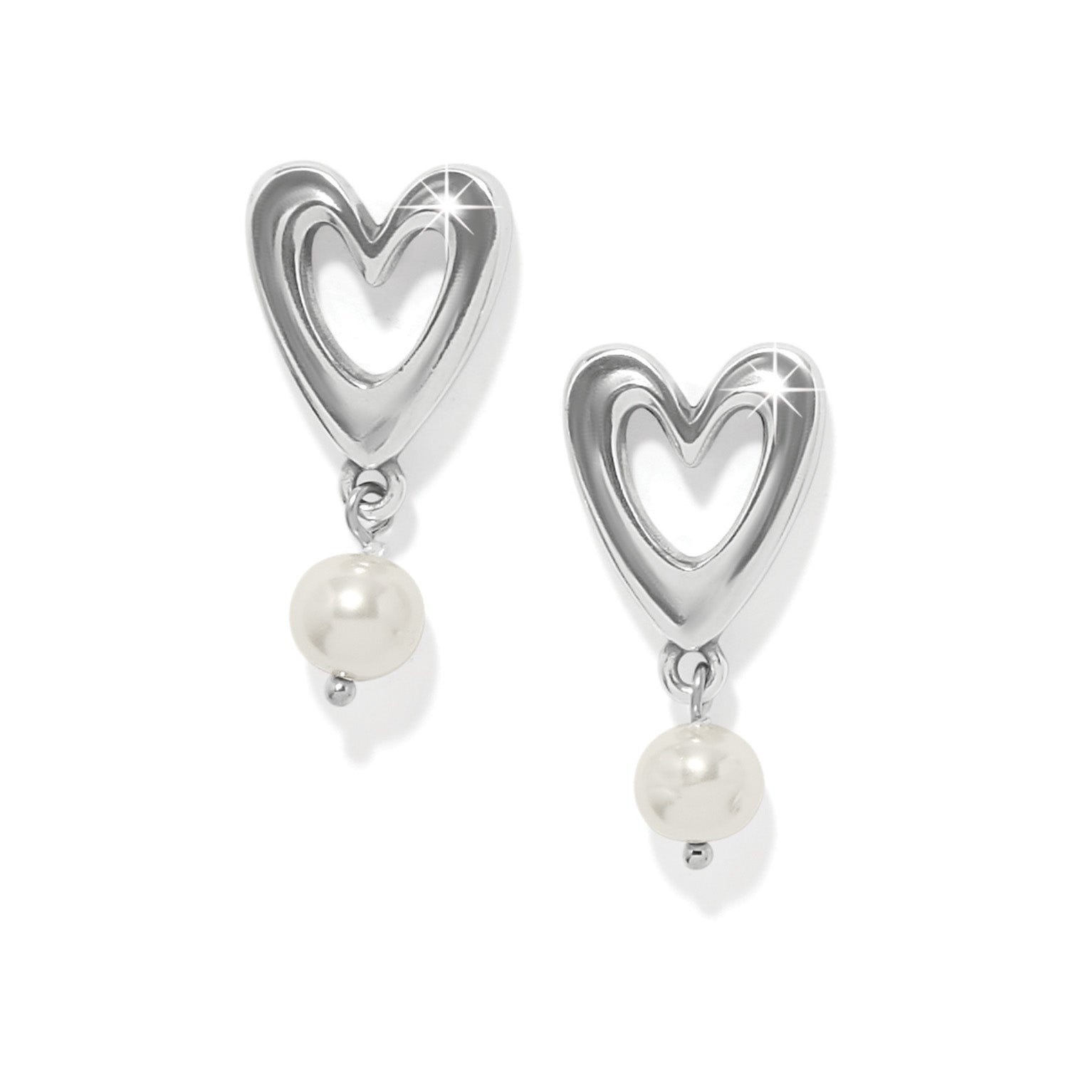 Brighton Cascade Open Heart Pearl Post Drop Earrings - Juli's Wearable Art