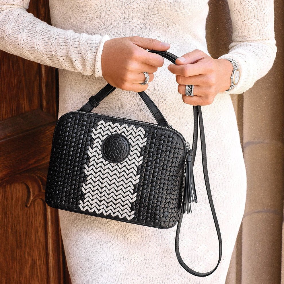 Brighton Elma Domed Organizer – Black Leather - Juli's Wearable Art