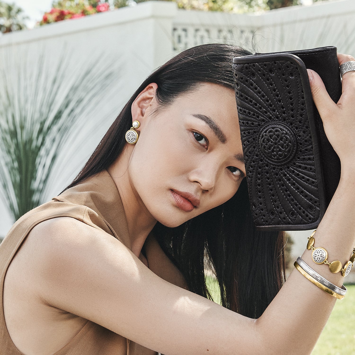 Brighton Ferrara Two Tone Luce Post Drop Earrings - Juli's Wearable Art