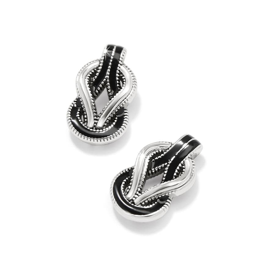 Brighton Interlok Harmony Post Earrings – Silver - Black - Juli's Wearable Art