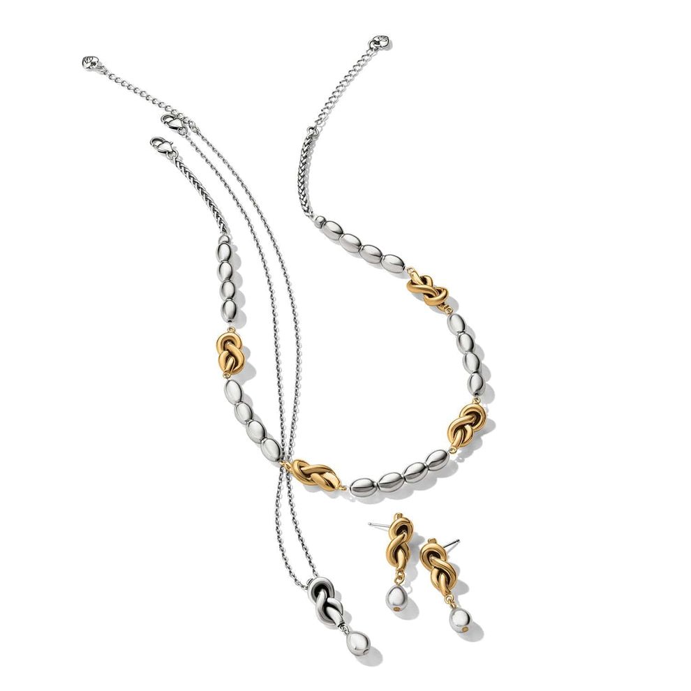 Brighton Interlok Single Knot Drops Collar Necklace – Silver - Gold - Juli's Wearable Art