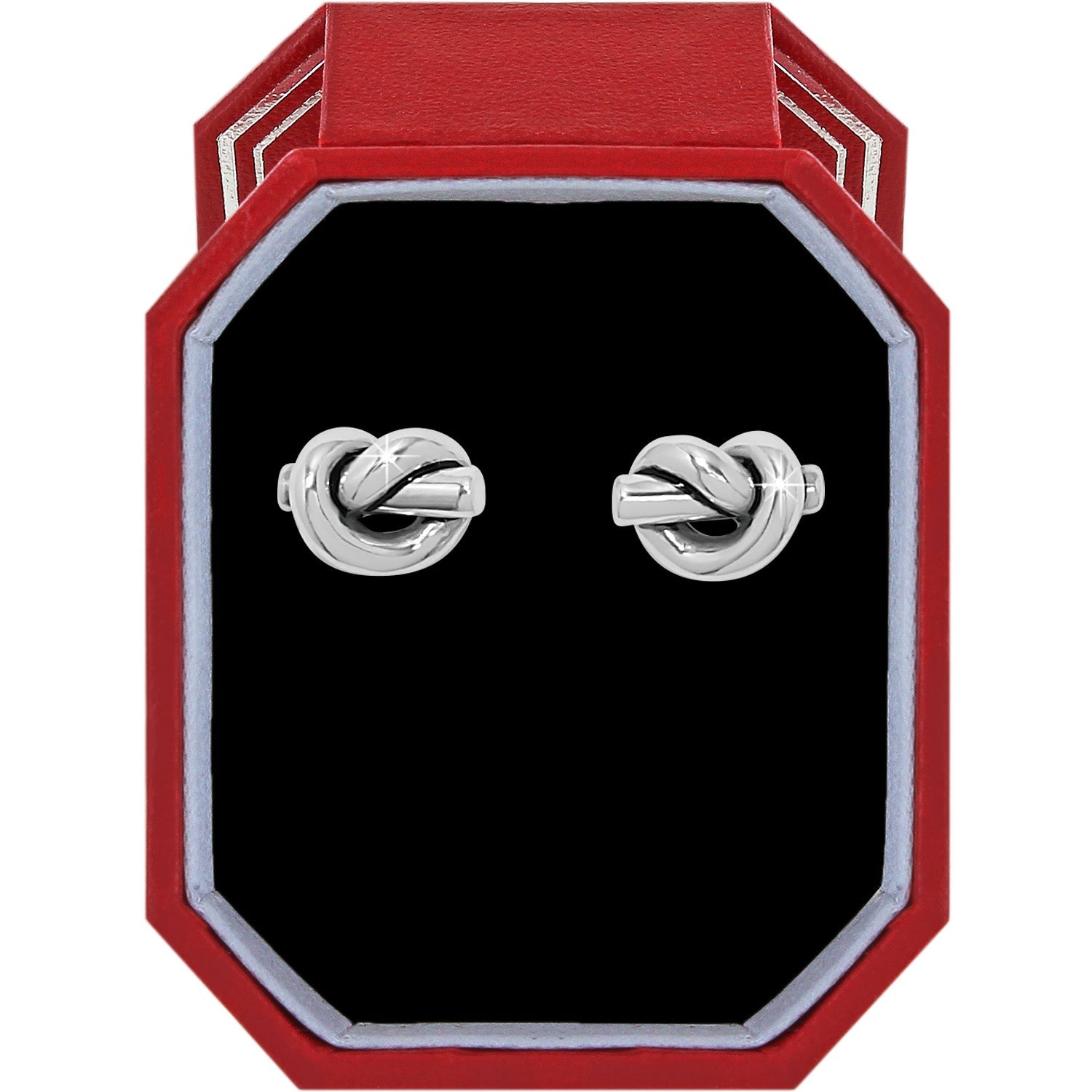 Brighton Interlok Single Knot Post Earrings Gift Box - Silver - Juli's Wearable Art