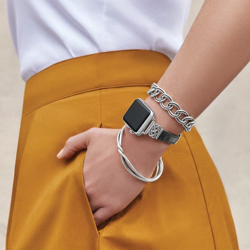 Brighton Interlok Twist Bangle – Seamless Silver Design - Juli's Wearable Art