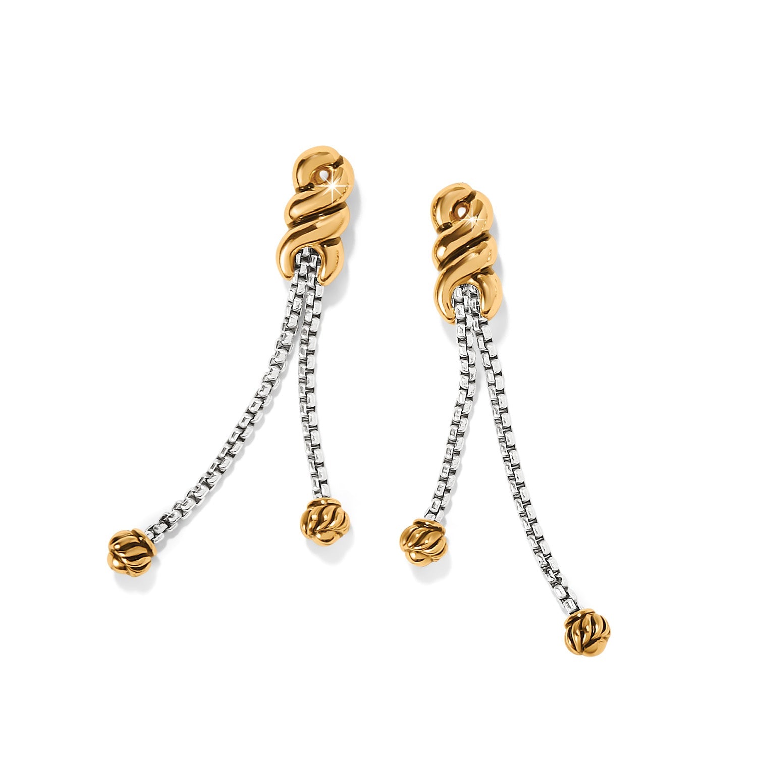 Brighton Interlok Twist Double Chain Post Drop Earrings - Juli's Wearable Art