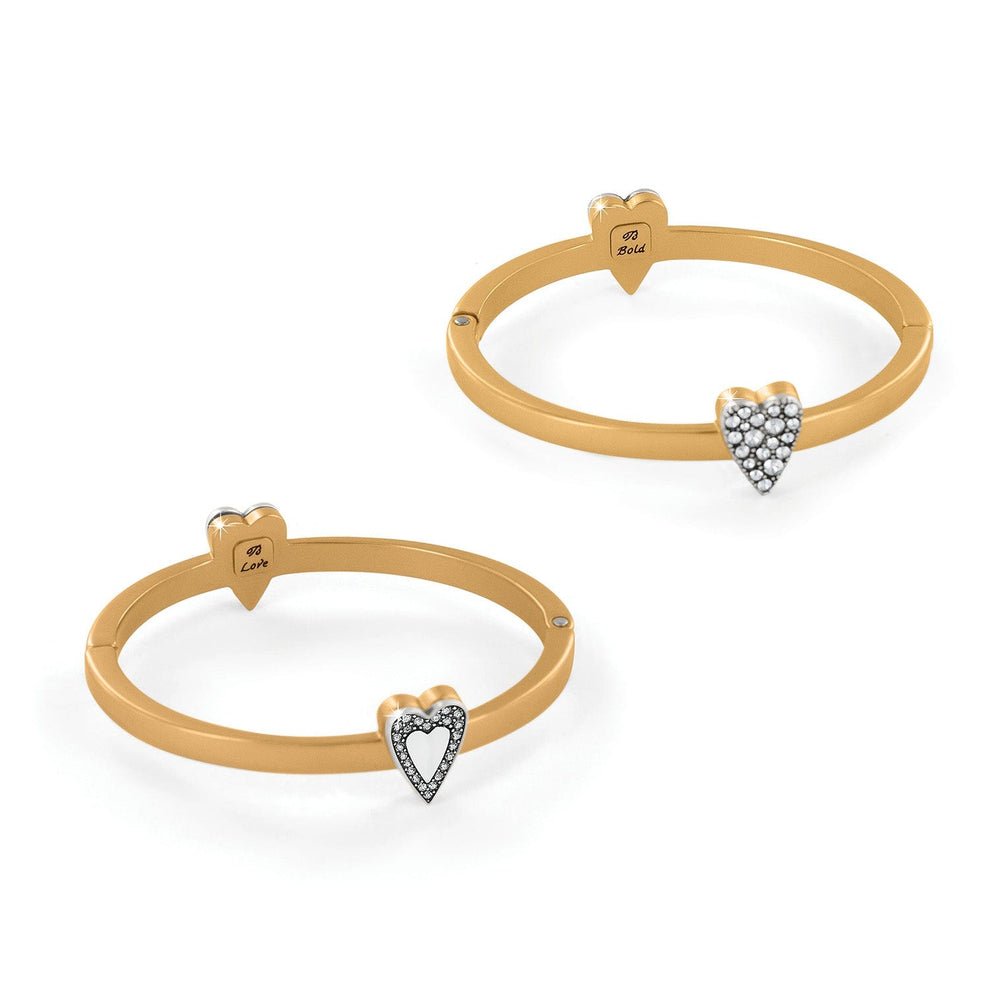 Brighton Love Messages Be Bold Hinged Bangle – Two Tone Silver/Gold - Juli's Wearable Art