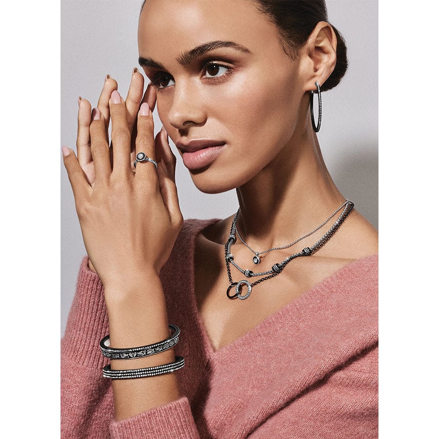 Brighton Meridian Eclipse Thin Bangle – Black Crystal Pave - Juli's Wearable Art