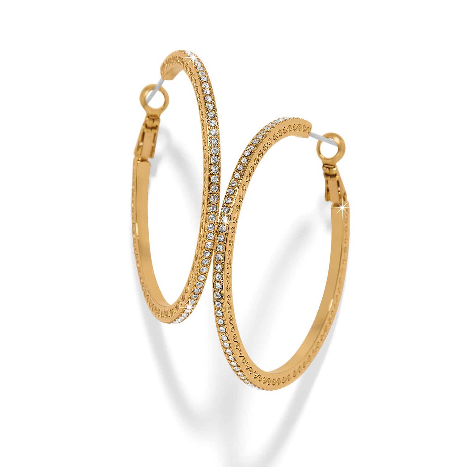 Brighton Meridian Eclipse Thin Large Hoop Earrings | Gold - Juli's Wearable Art