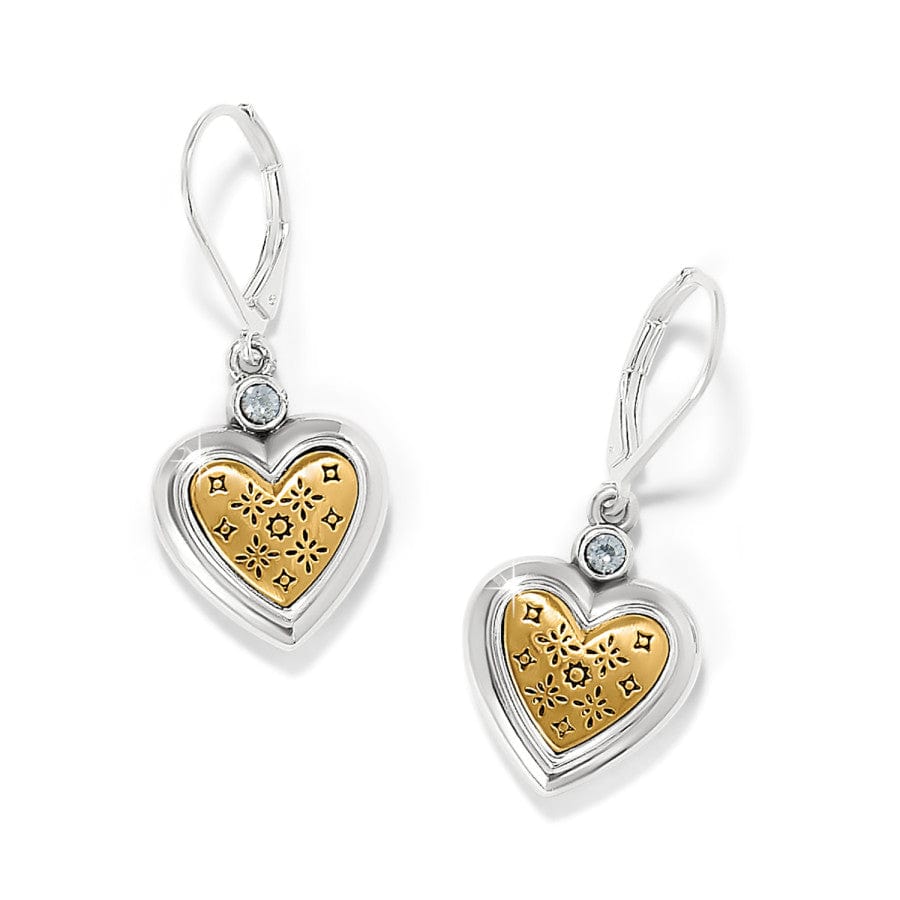 Brighton Mosaic Heart Two Tone Leverback Earrings – Silver - Gold - Juli's Wearable Art