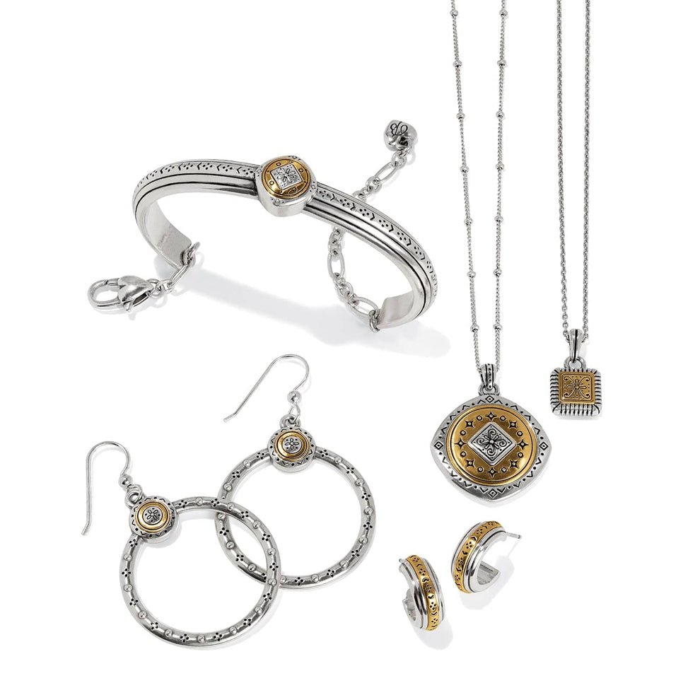 Brighton Mosaic Two Tone French Wire Hoop Earrings – Silver - Gold - Juli's Wearable Art