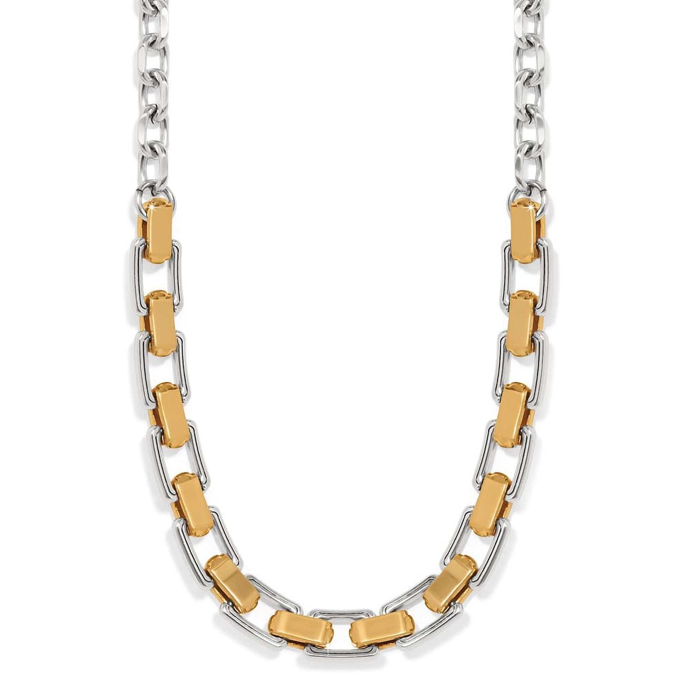 Brighton Mosaic Two Tone Links Necklace – Silver - Gold - Juli's Wearable Art