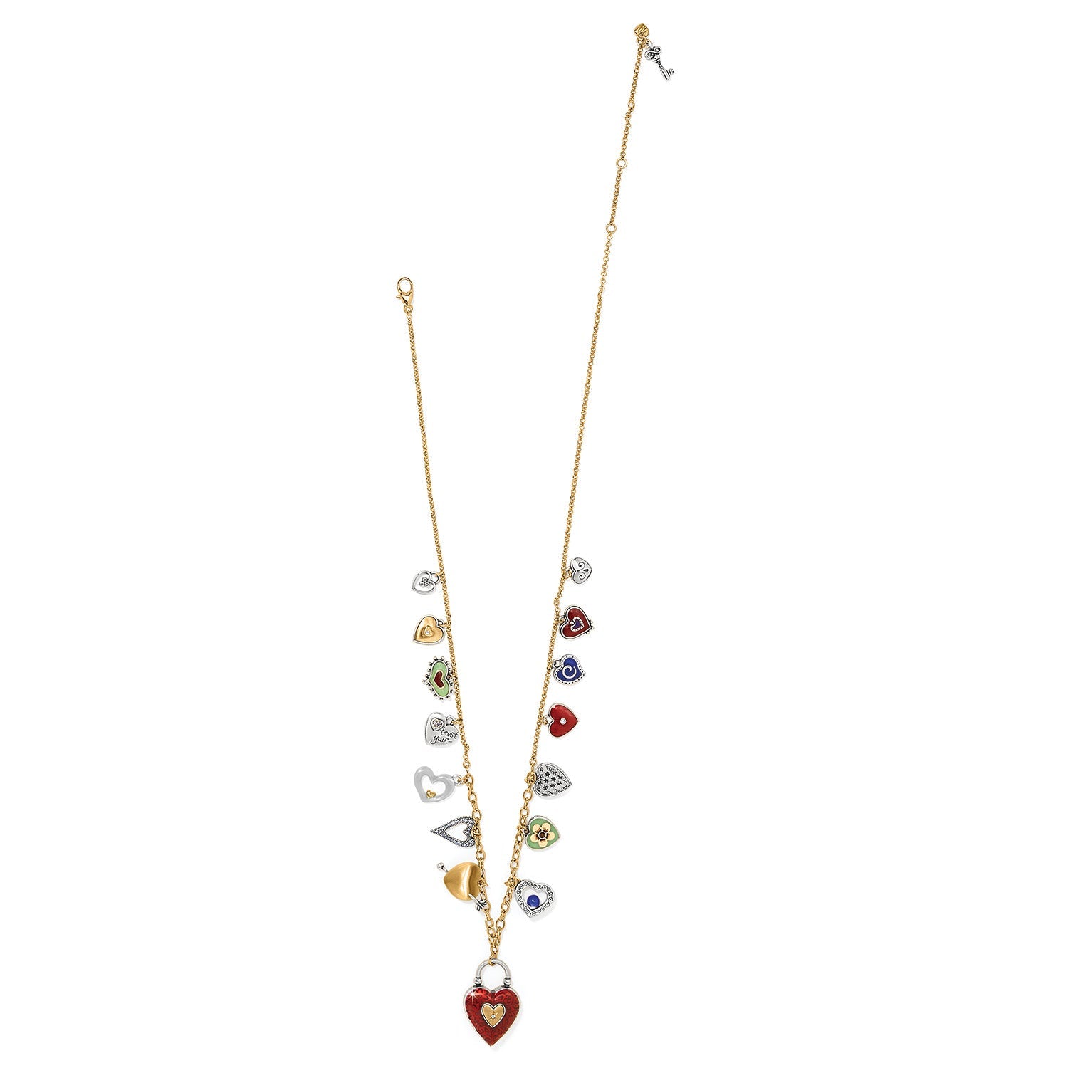 Brighton One Heart Long Necklace - Two Tone Finish - Juli's Wearable Art