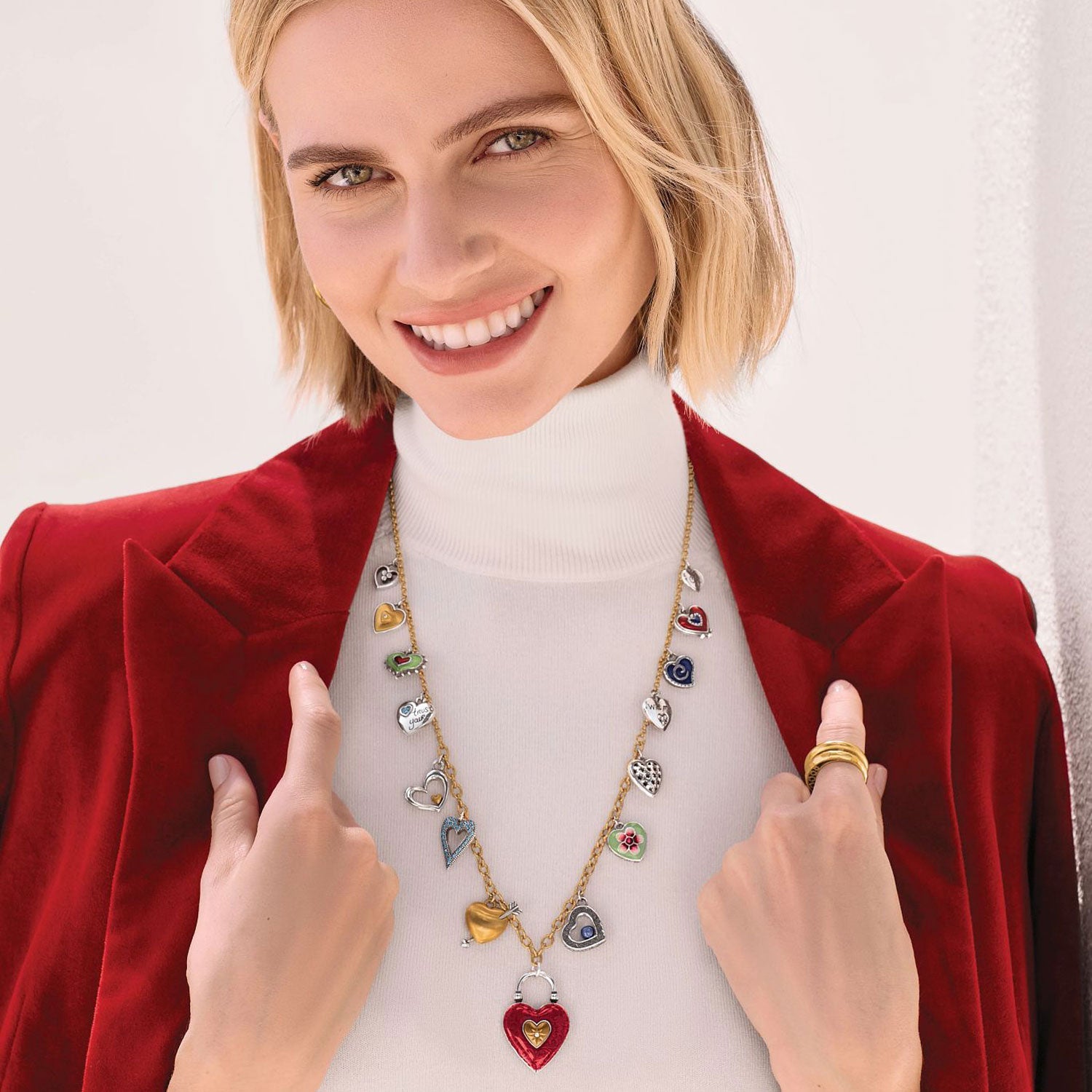 Brighton One Heart Long Necklace - Two Tone Finish - Juli's Wearable Art